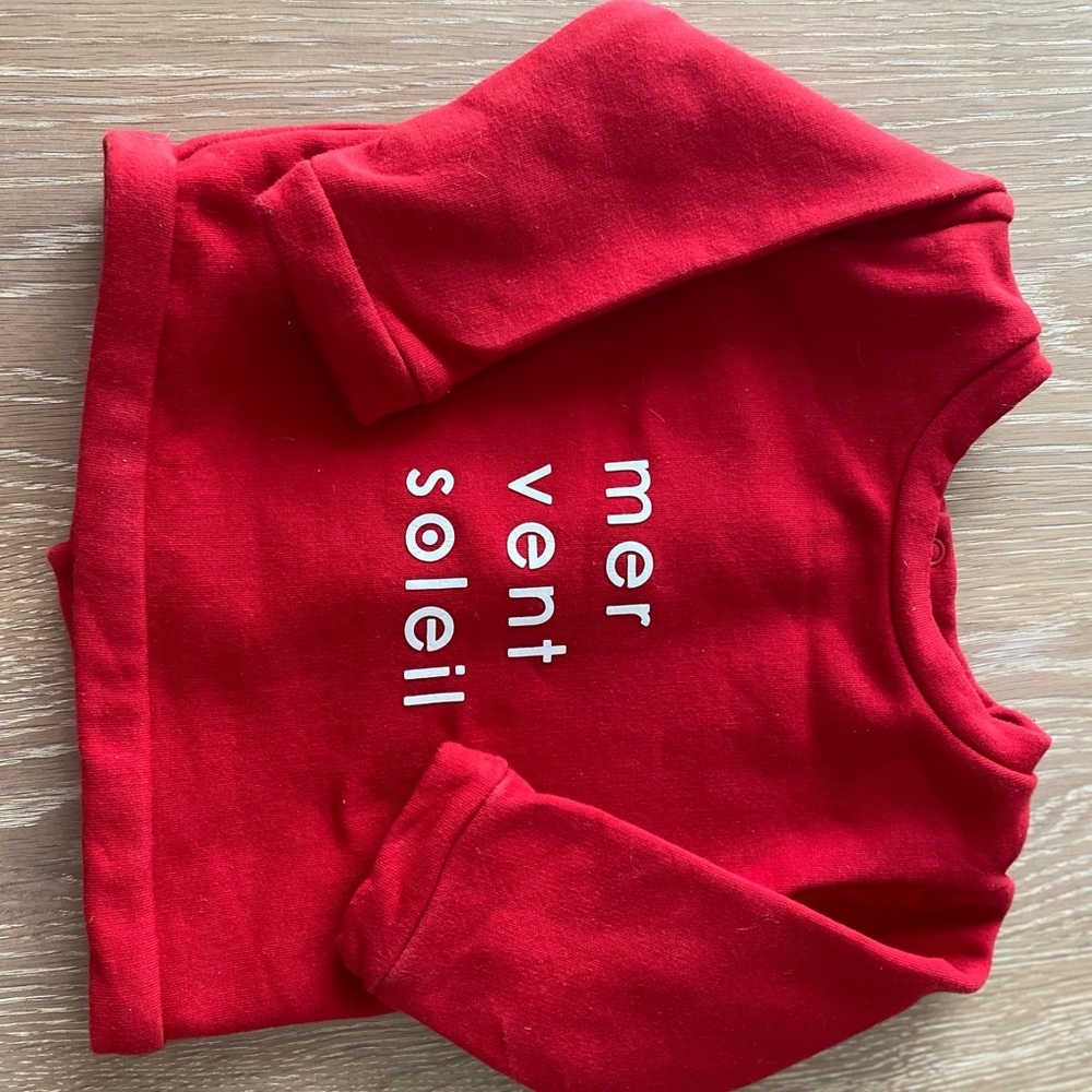 Red Jacadi six month (6 month) sweater.